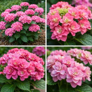hortensia limelight õitsev põõsas aias hortensia polar bear suurte valgete õitega hortensia vanille fraise roosad õied hortensia bobo madal hortensia põõsas