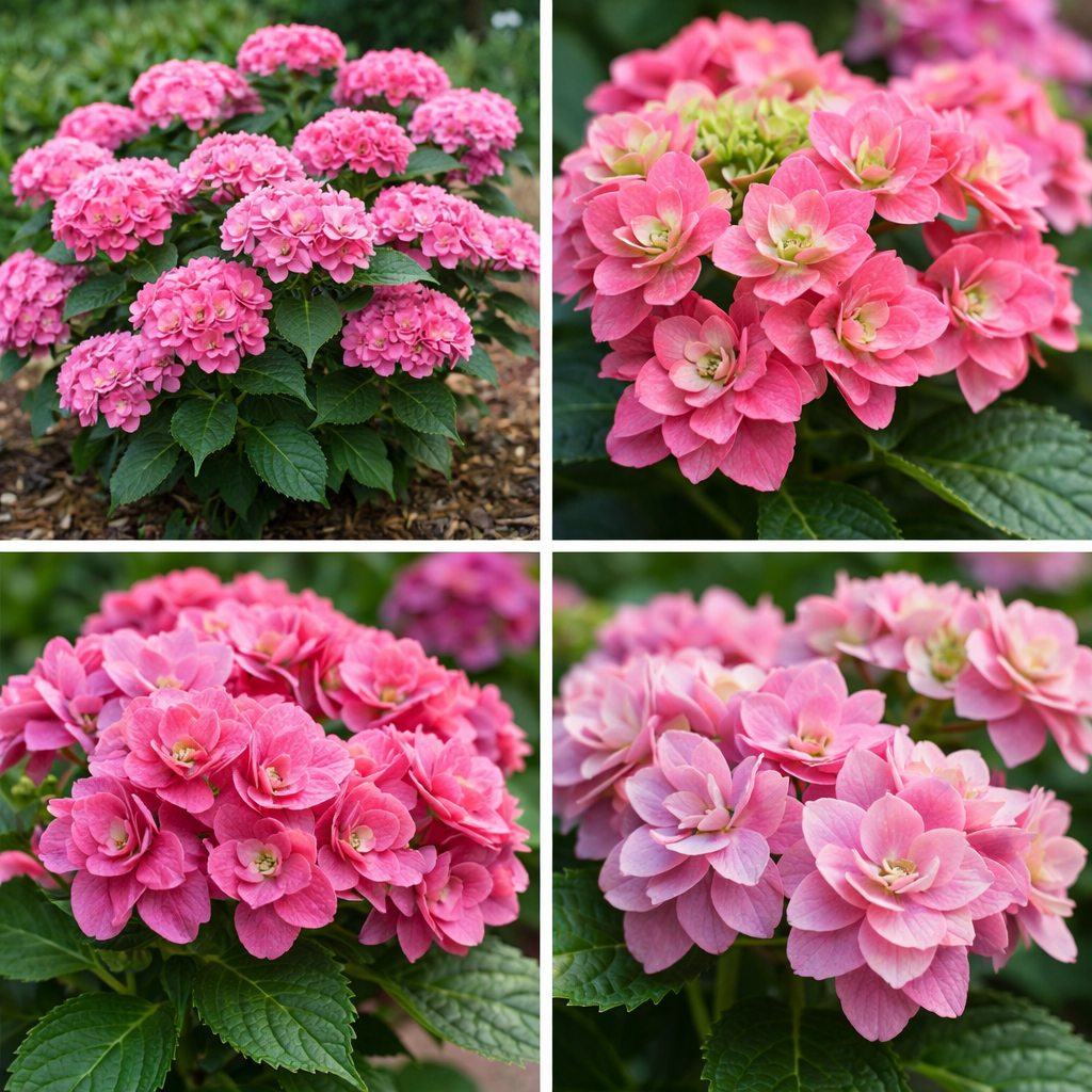 hortensia limelight õitsev põõsas aias hortensia polar bear suurte valgete õitega hortensia vanille fraise roosad õied hortensia bobo madal hortensia põõsas