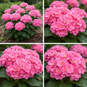 hortensia Messalina roosade õitega suureõieline hortensia