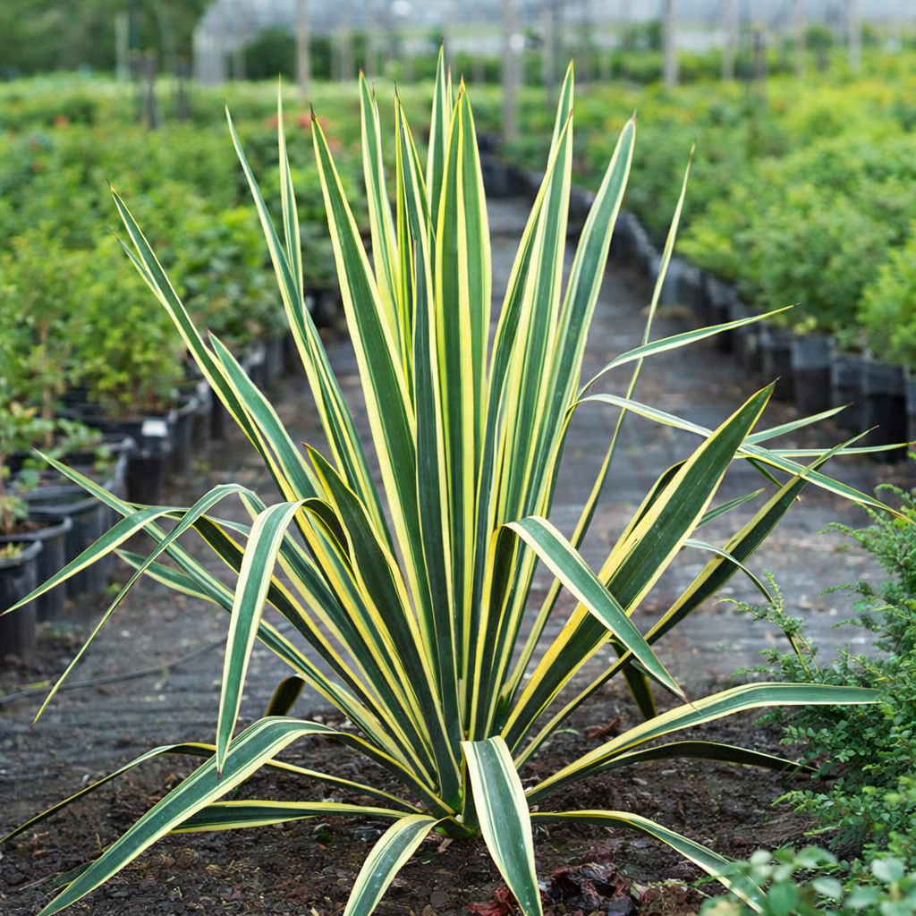 Yucca filamentosa Bright Edge kirju jucca potitaim